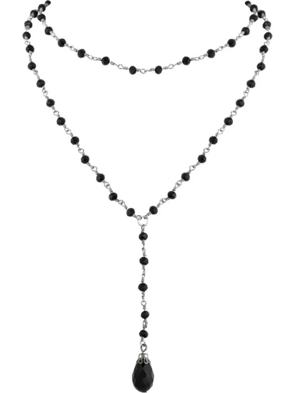 Gothic Layered Black Red Choker Necklace, Dainty Y Bead Teardrop Jewelry Gift